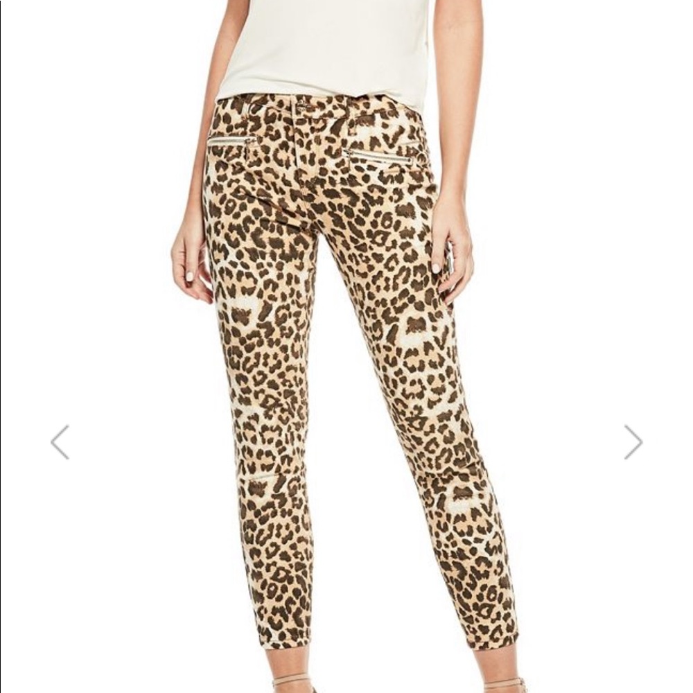 GUESS Scarlita Leopard Print Super Skinny Jeans | Size 29